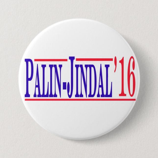 Badge Rond 7,6 Cm Palin-Jindal 2016 ! (Devant)