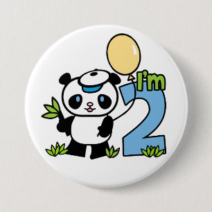 Badge Rond 7,6 Cm Panda Boy 2e anniversaire