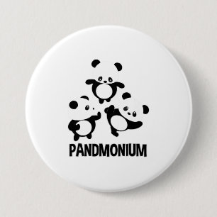 Badge Rond 7,6 Cm Pandamonium TShirt Funny Panda Bear Pun Tee