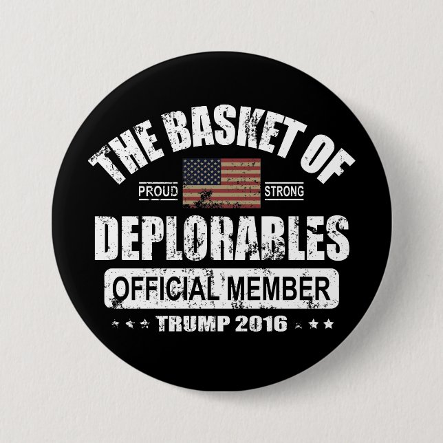 Badge Rond 7,6 Cm Panier officiel de membre de Deplorables (Devant)