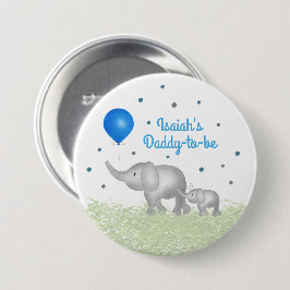 Badge Rond 7,6 Cm Papa to Be Elephant Maman & Baby Boy Baby shower