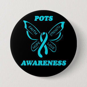 Badge Rond 7,6 Cm Papillon/Prise de conscience...POTS