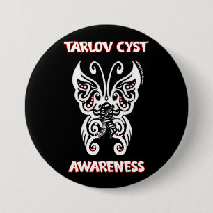 Badge Rond 7,6 Cm Papillon/Tribal...Bouton Cyste Tarlov