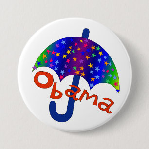 Badge Rond 7,6 Cm Parapluie d'arc-en-ciel d'Obama