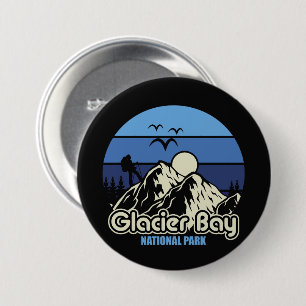 Badge Rond 7,6 Cm Parc national de vintage Glacier Bay