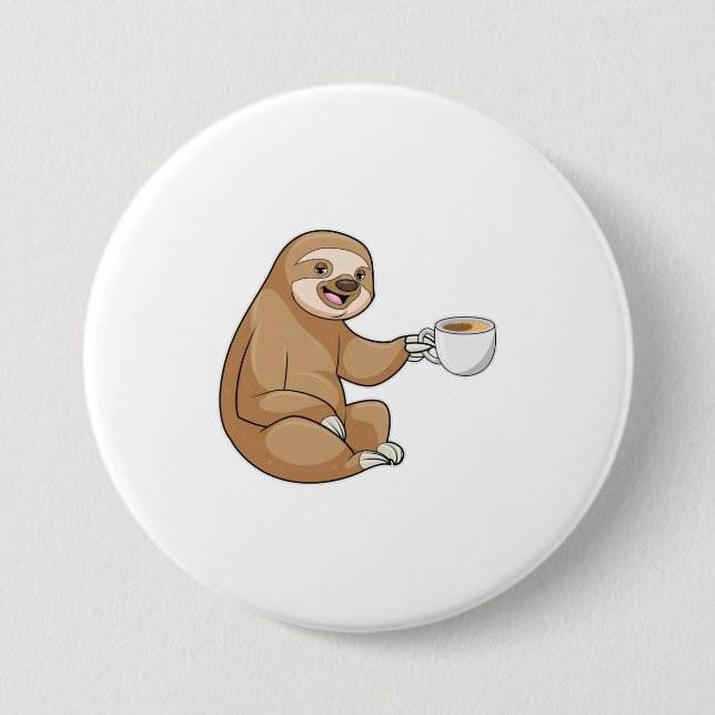 Badge Rond 7,6 Cm Parcelle avec la coupe du café (Devant)