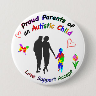 Badge Rond 7,6 Cm Parents fiers de l'autisme