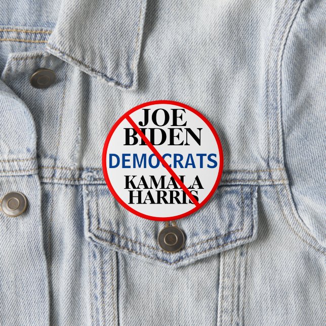 Badge Rond 7,6 Cm Parti démocrate Biden Harris (En situation)