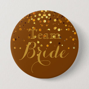 Badge Rond 7,6 Cm Parties scintillant d'or violet Faux Foil Mariage