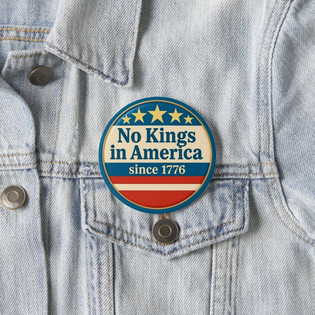 Badge Rond 7,6 Cm Pas de rois en Amérique (En situation)