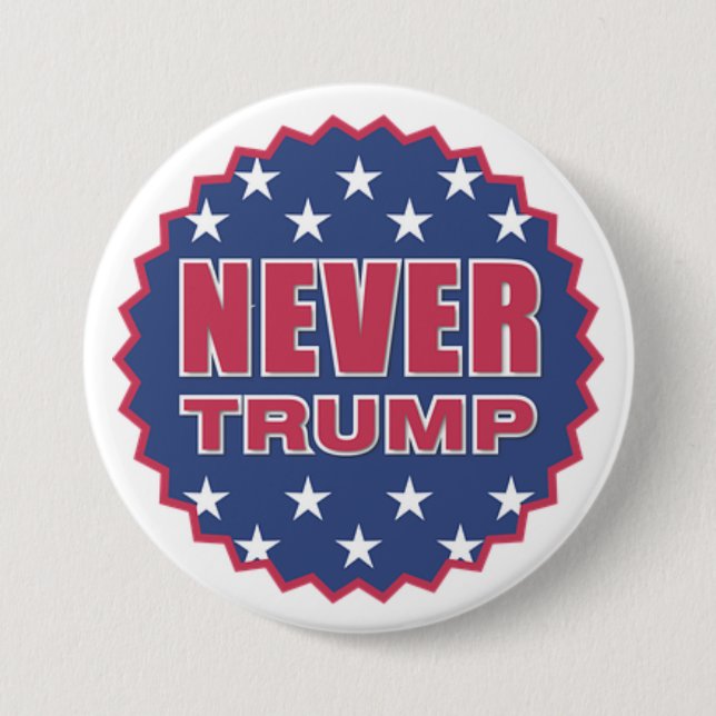 Badge Rond 7,6 Cm Pas trump jamais le bouton (Devant)