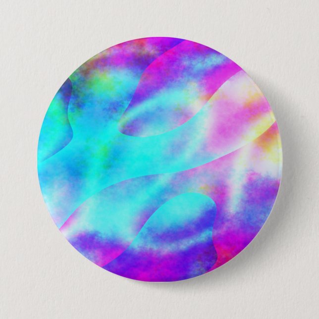 Badge Rond 7,6 Cm Pastel Neon Arc-en-ciel Art dégradé (Devant)