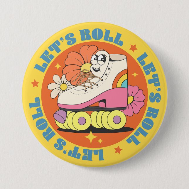Badge Rond 7,6 Cm Patinage à rouleaux (Devant)