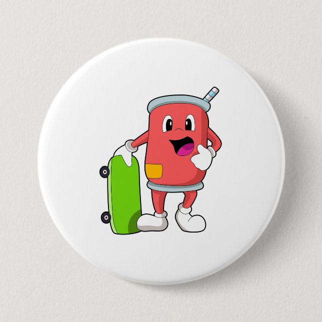 Badge Rond 7,6 Cm Patinage avec skateboard (Devant)