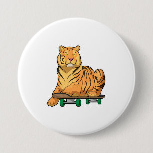 Badge Rond 7,6 Cm Patinage de Tiger
