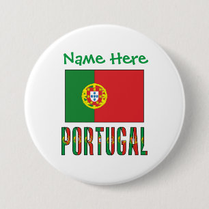 Badge Rond 7,6 Cm Patrimoine personnalisé du drapeau du Portugal