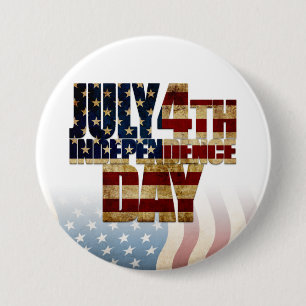 Badge Rond 7,6 Cm Patriotique Juillet 4