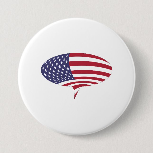 Badge Rond 7,6 Cm Patriotique Voix Bubble Patches & Boutons (Devant)