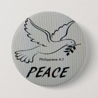 Badge Rond 7,6 Cm Peace Dove Button with scripture