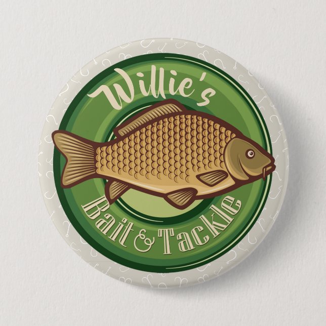 Badge Rond 7,6 Cm Pêche à la ligne personnalisée (Devant)
