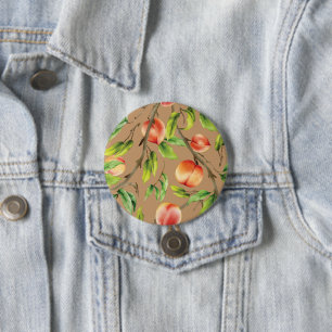 Badge Rond 7,6 Cm Pêches sur l'arbre