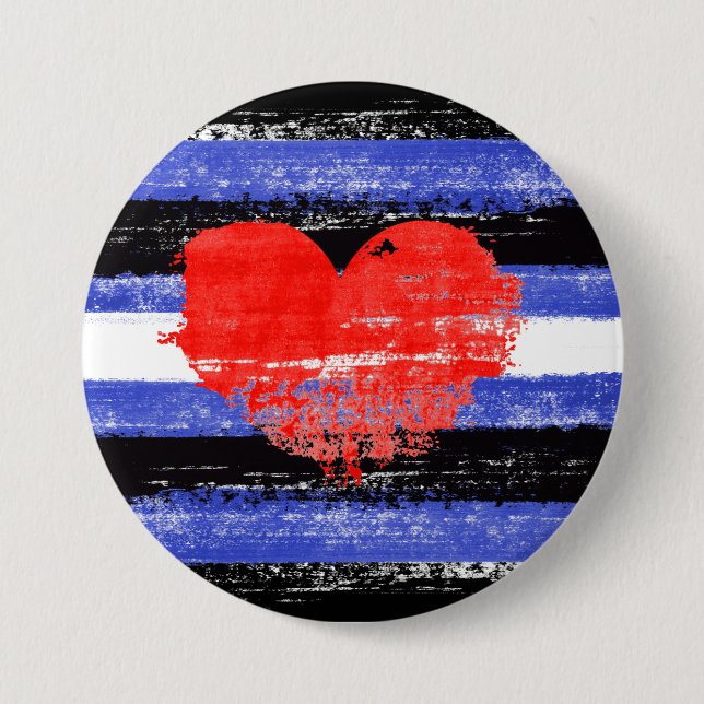 Badge Rond 7,6 Cm Peinture à fioritures en cuir (Devant)