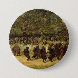 Badge Rond 7,6 Cm Peinture de danse de l'ours - Barbe William Holbro