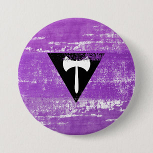 Badge Rond 7,6 Cm Peinture de fierté lesbienne (Labrys)