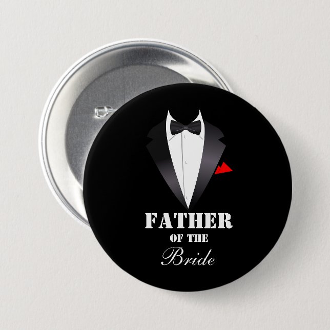 Badge Rond 7,6 Cm Père de la mariée - Bouton (Devant & derrière)