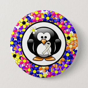 Badge Rond 7,6 Cm Perle de sensibilisation Ruban Penguin
