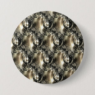 Badge Rond 7,6 Cm Perles dorées