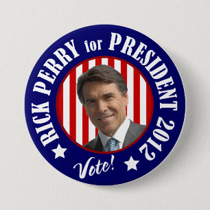 Badge Rond 7,6 Cm Perry pour le président 2012