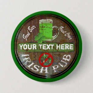 Badge Rond 7,6 Cm Personalized Irish pub sign