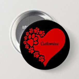 Badge Rond 7,6 Cm Personalized Pet Love Heart