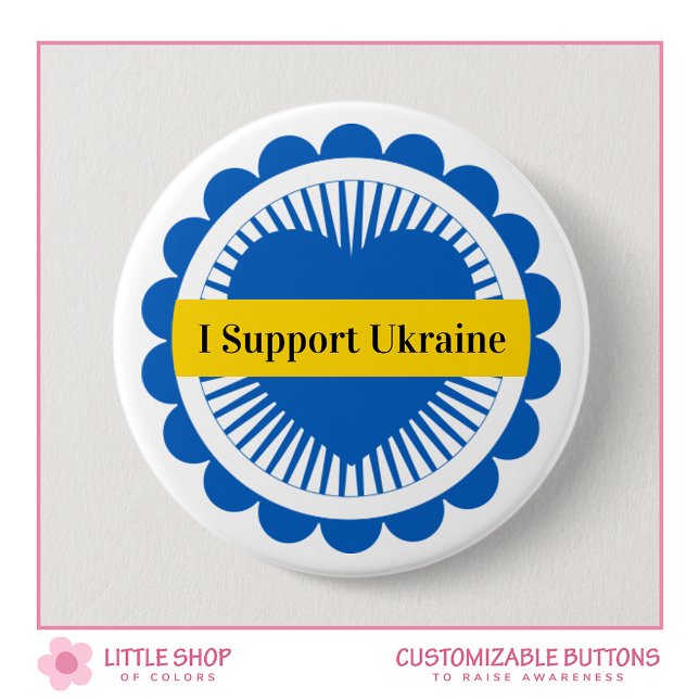 Badge Rond 7,6 Cm Personnalisable pour soutenir l'Ukraine (Créateur téléchargé)