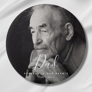 Badge Rond 7,6 Cm Personnalisé Photo Memorial Hommage funéraire