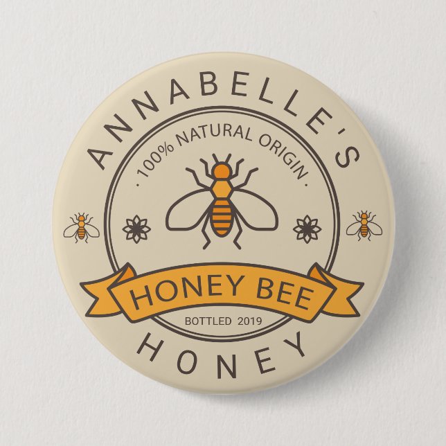 Badge Rond 7,6 Cm Personnaliser le Étiquette de miel (Devant)