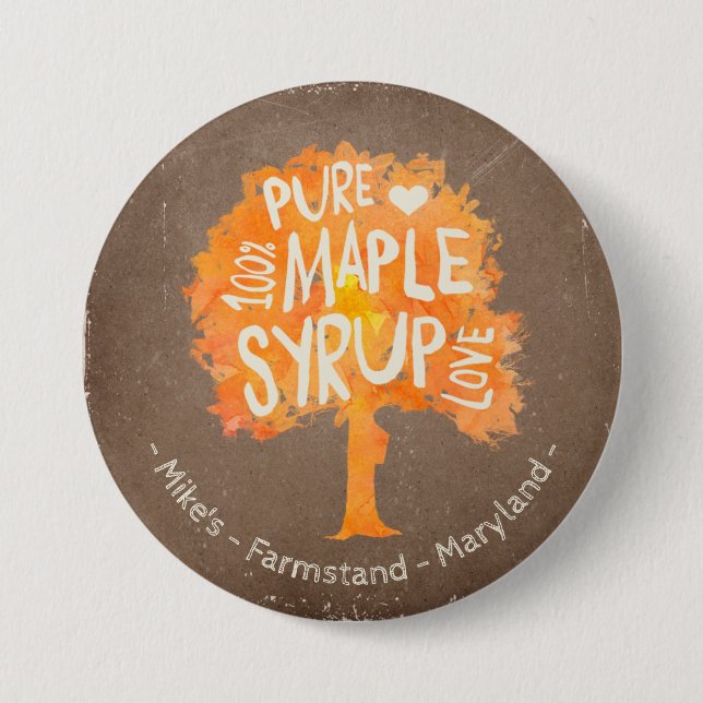 Badge Rond 7,6 Cm Personnalisez le texte sur le bouton d'arbre de (Devant)