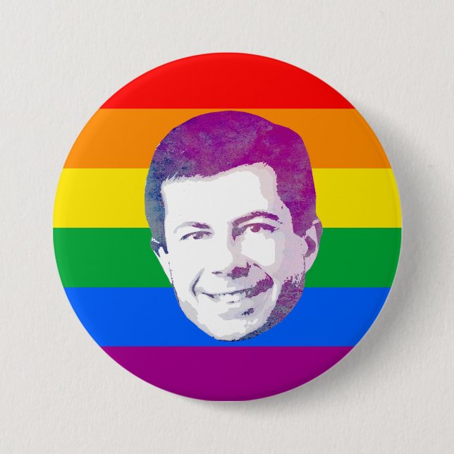 Badge Rond 7,6 Cm Pete Rainbow Stripes (Devant)