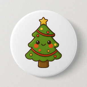Badge Rond 7,6 Cm Petit arbre de Noël Kawaii