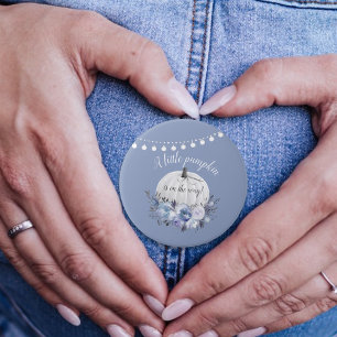 Badge Rond 7,6 Cm Petit Citrouille sur le chemin Baby shower Dusty B
