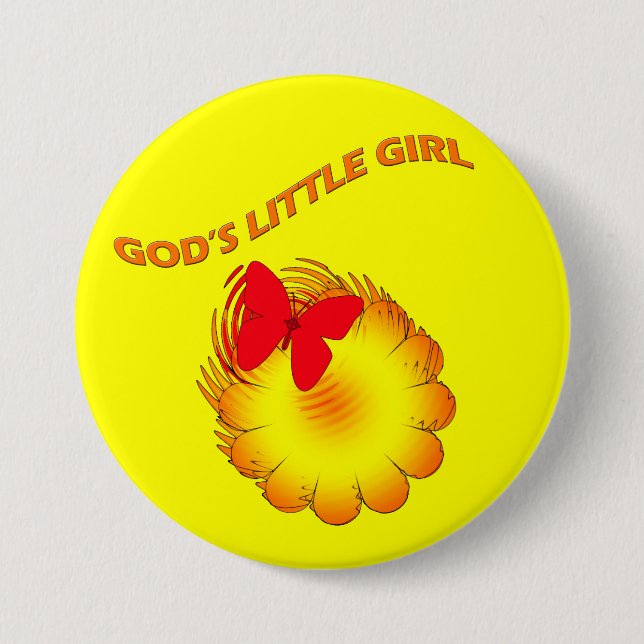 Badge Rond 7,6 Cm Petite fille de dieux (Devant)
