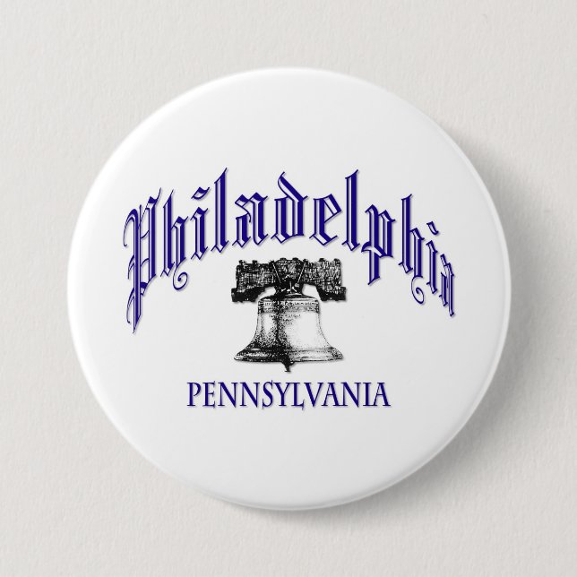 Badge Rond 7,6 Cm Philadelphie Pennsylvanie (Devant)