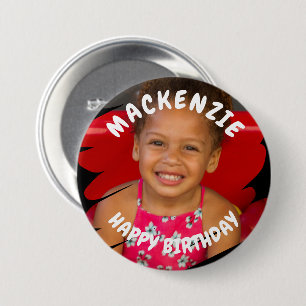 Badge Rond 7,6 Cm Photo Anniversaire personnalisé