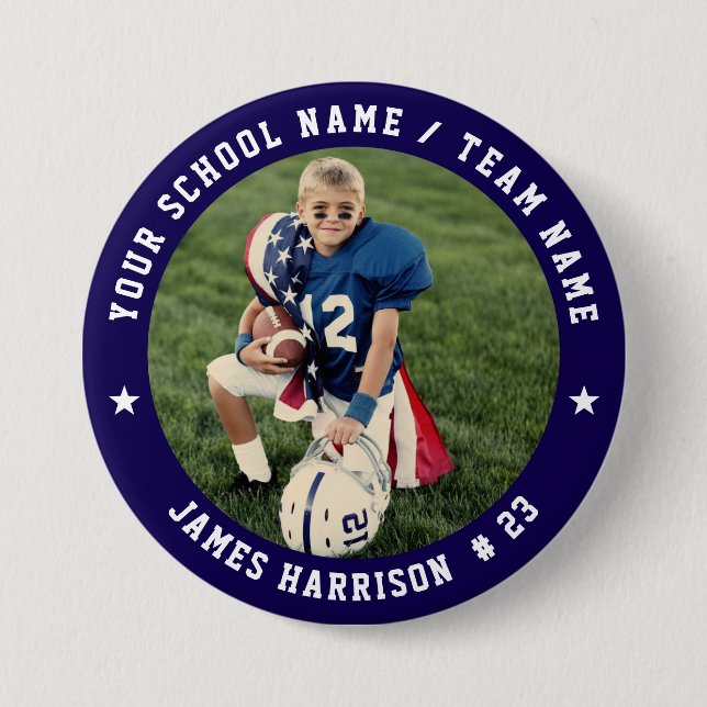 Badge Rond 7,6 Cm Photo d'équipe de football personnalisée (Devant)