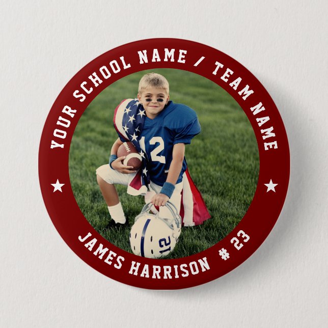 Badge Rond 7,6 Cm Photo d'équipe de football personnalisée (Devant)