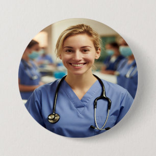 Badge Rond 7,6 Cm Photo d'infirmière Personnaliser Personnaliser