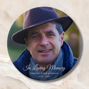 Badge Rond 7,6 Cm Photo Memorial ou Funeral Hombute Keepsaké