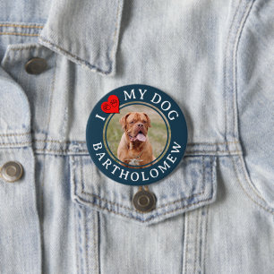 Badge Rond 7,6 Cm Photo personnalisé de Mastiff de bébé fourrure J'A