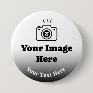 Badge Rond 7,6 Cm Photo préféré personnalisé avec texte